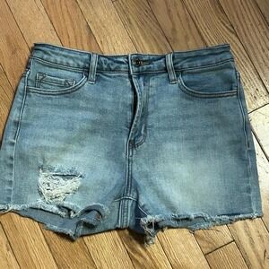 Vervet Med Wash Raw Hem Denim‎ Shorts Women's Size Medium